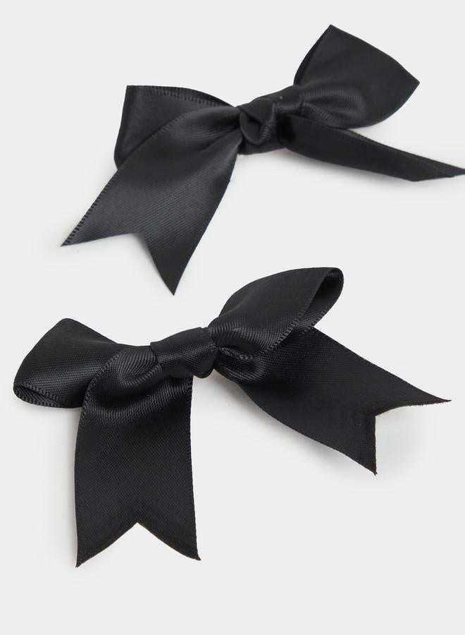 ستايلي طقم مشابك شعر بفيونكة شريط (قطعتان) - Image 3