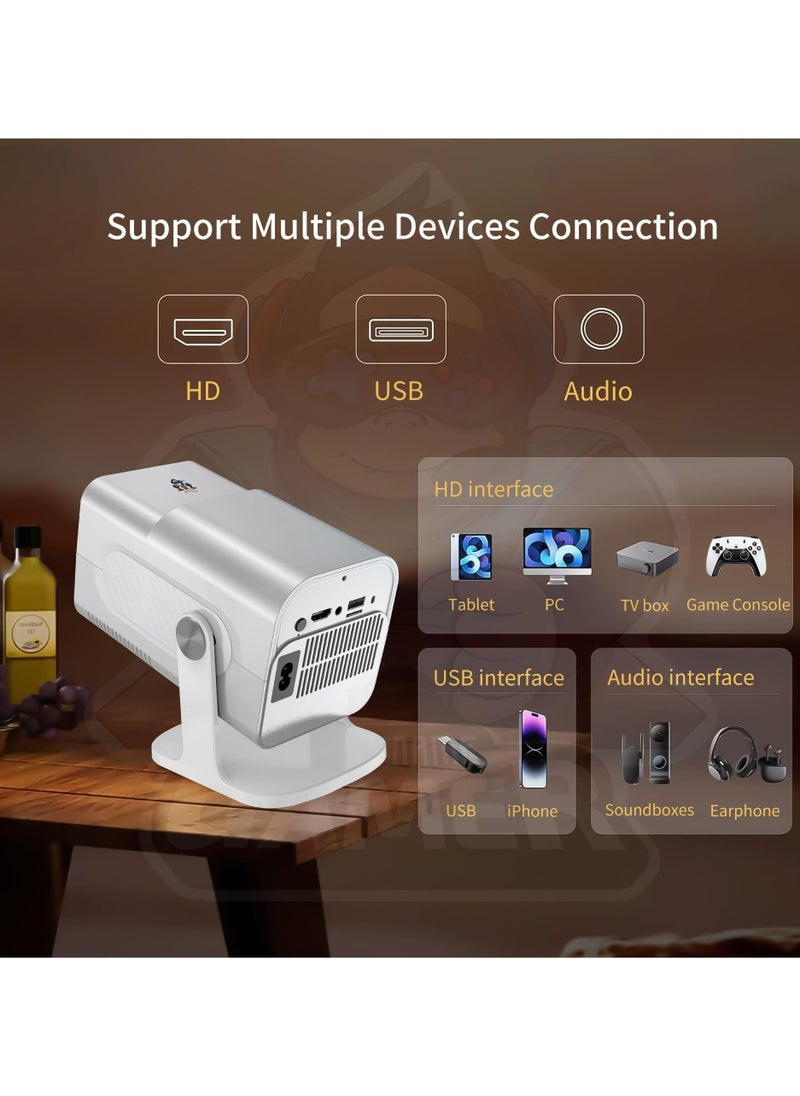 توبليو - جهاز عرض وألعاب HCS350 Pro Pro، جهاز عرض ألعاب ذكي بدقة 4K 4K 1280*1080P مدمج به 30000 لعبة، جهاز ألعاب فيديو محمول مع جهازي تحكم لاسلكيين، 5G WiFi بلوتوث، HDMI، Android 12، مسرح منزلي، مكتب - Image 1