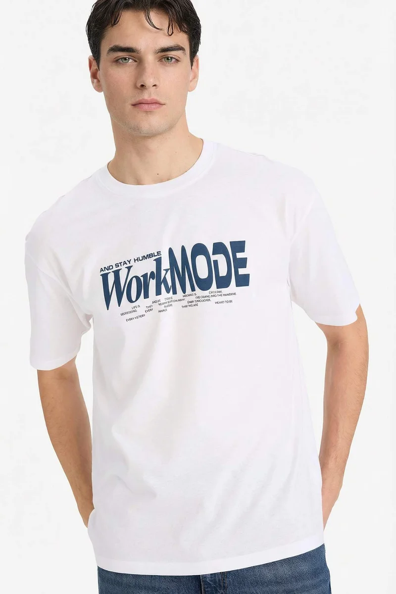 DeFacto Boxy Fit Crew Neck Short Sleeve T-Shirt