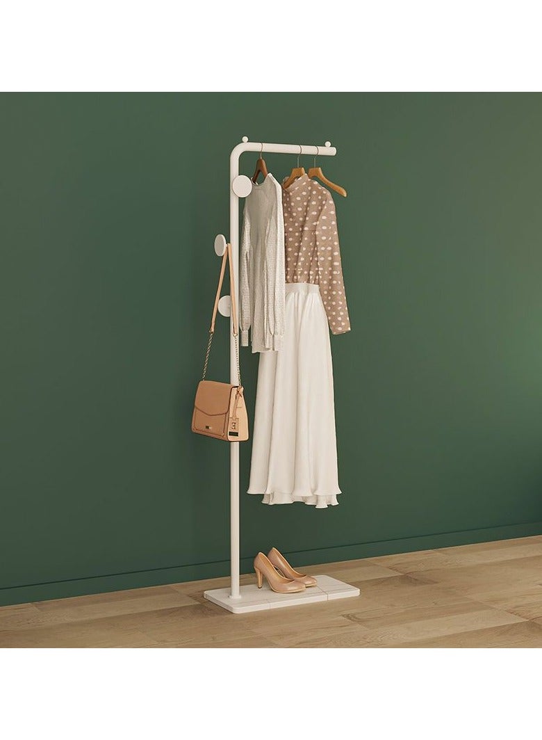 Bluejw Metal Coat Rack Freestanding With Marble Base 66.9 Inch/170Cm Entryway Coats Hanger Stand With 3 Hooks Use For Home Bedroom Hotel Hall Tree For Coats Hats Scarves Clothes And Handbags White  - Image 2