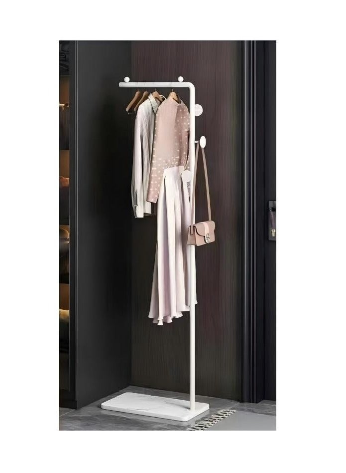 Bluejw Metal Coat Rack Freestanding With Marble Base 66.9 Inch/170Cm Entryway Coats Hanger Stand With 3 Hooks Use For Home Bedroom Hotel Hall Tree For Coats Hats Scarves Clothes And Handbags White  - Image 3