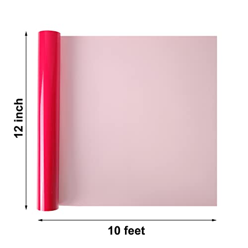 FUNKAKA Glow in The Dark Heat Transfer Vinyl Roll, 12" x 10ft Luminous Neon Pink Iron on Vinyl for All Cutter Machine, Glow in The Dark HTV Vinyl for T-Shirts Easy to Cut & Weed for Heat Vinyl DIY - Image 3