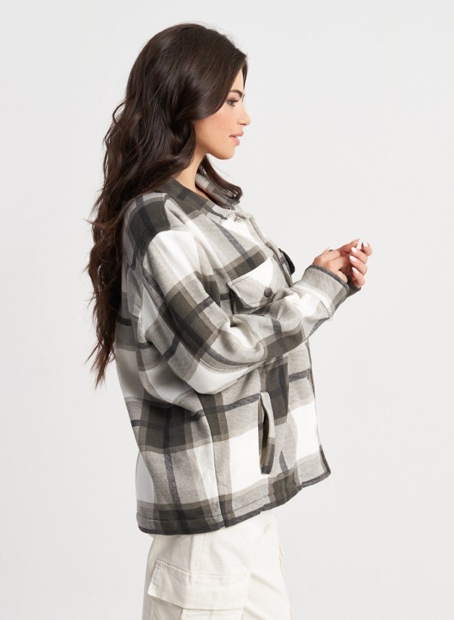 HaILYS Plaid Overshirt Jacket  - Image 3