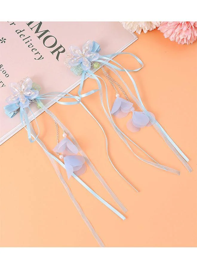 Mark & Mia Mark & Mia Hair Clips, Floral and Bow Themed, Versatile Styling Options, Gentle on Hair, Comfortable Wear, 3 Years+, Blue - 2 Pieces