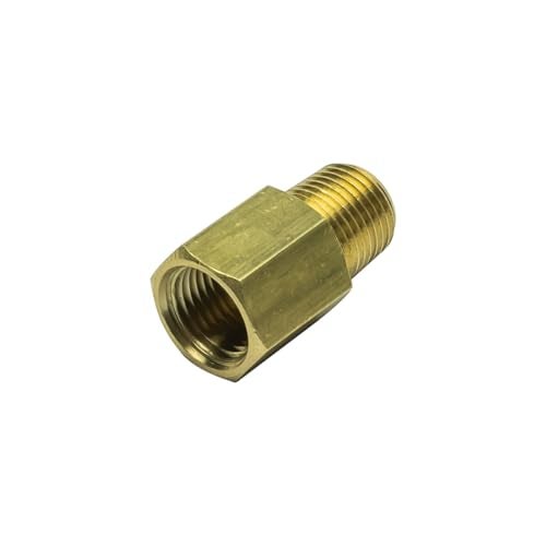 GlowShift 1/8 BSPT Male to 1/8-27 NPT Female Gauge Sensor Sender Thread Adapter Reducer - Image 2