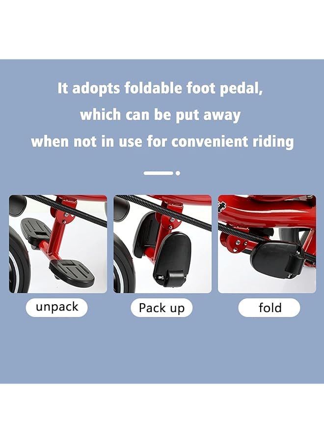 تدوو دراجة ثلاثية العجلات للأطفال بسلة تخزين مزدوجة ومقبض دفع للوالدين | دراجة ثلاثية العجلات للأطفال | دراجة للأطفال من سنتين إلى خمس سنوات (للأولاد والبنات) - Image 5