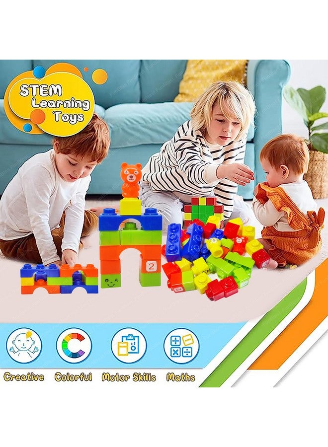 FunBlast Building Blocks for Kids - 52 Pcs DIY Plastic Building Blocks for Kids Puzzle Games for Kids, Toys for Children Educational & Learning Toy for 3+ Years Kids, Girls & Boys (Multicolor) - Image 4