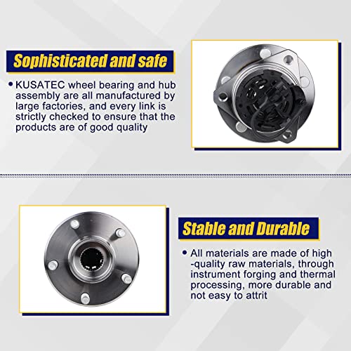 KUSATEC 513214 Front Wheel Bearing and Hub Assembly Compatible with Chevy Malibu 04-12, Cobalt/HHR 08-10, Pontiac G6 05-10, Saturn Aura 07-09, 5-Lug w/ABS - Image 4