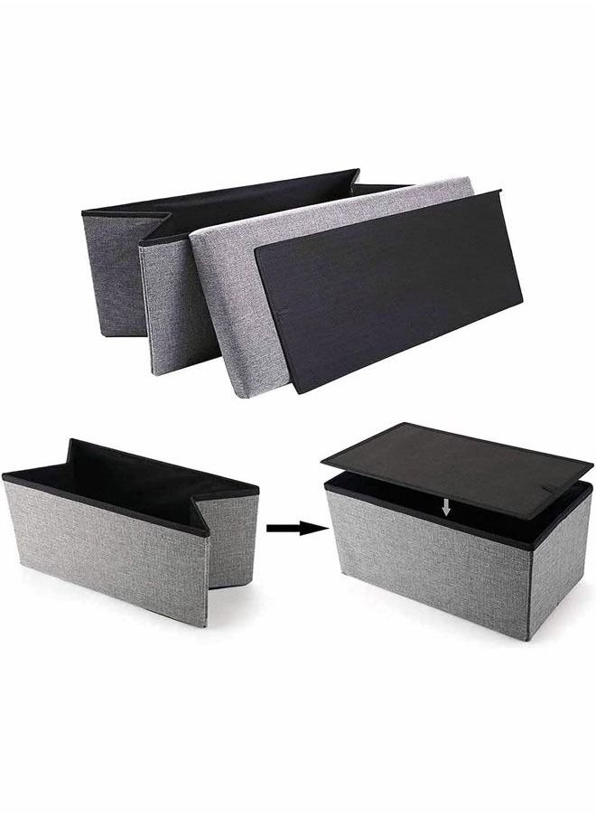 Folding Stool Storage Stool Cube Folding Ottomans with Storage Foot Rest Stool Seat Foldable Storage Ottoman with Foam Lid Sofa Bed for Space Saving Folding Chair