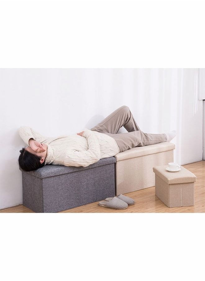 Folding Stool Storage Stool Cube Folding Ottomans with Storage Foot Rest Stool Seat Foldable Storage Ottoman with Foam Lid Sofa Bed for Space Saving Folding Chair