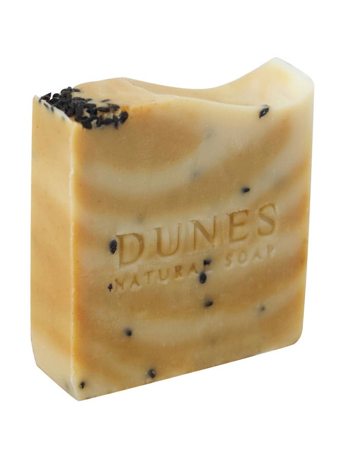 Dunes Natural Soap Dunes Natural Soap Black-Seed Handmade regenerates your skin cells, it contains turmeric that lightens the skin, treats uneven pigmentation, and leaves your skin bright and purified. Plus, get a FREE special gift of a soft bath loofah - Image 1