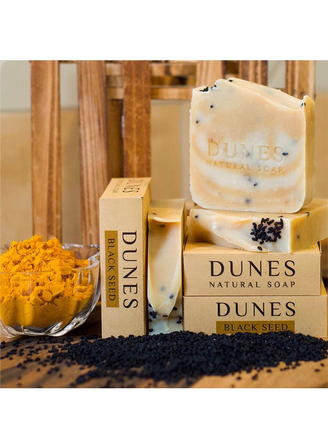 Dunes Natural Soap Dunes Natural Soap Black-Seed Handmade regenerates your skin cells, it contains turmeric that lightens the skin, treats uneven pigmentation, and leaves your skin bright and purified. Plus, get a FREE special gift of a soft bath loofah - Image 5
