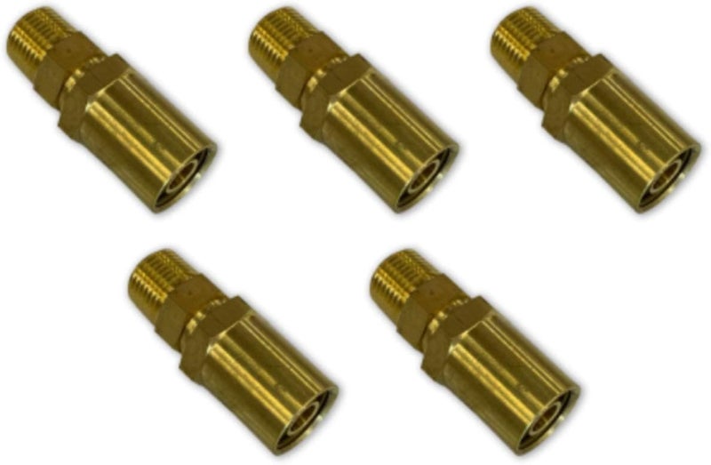 EDGE INDUSTRIAL Brass Reusable Fitting Adapter 1/2" NPTF Male X 1/2" Hose ID X 7/8" Hose OD (Qty 05) - Image 1