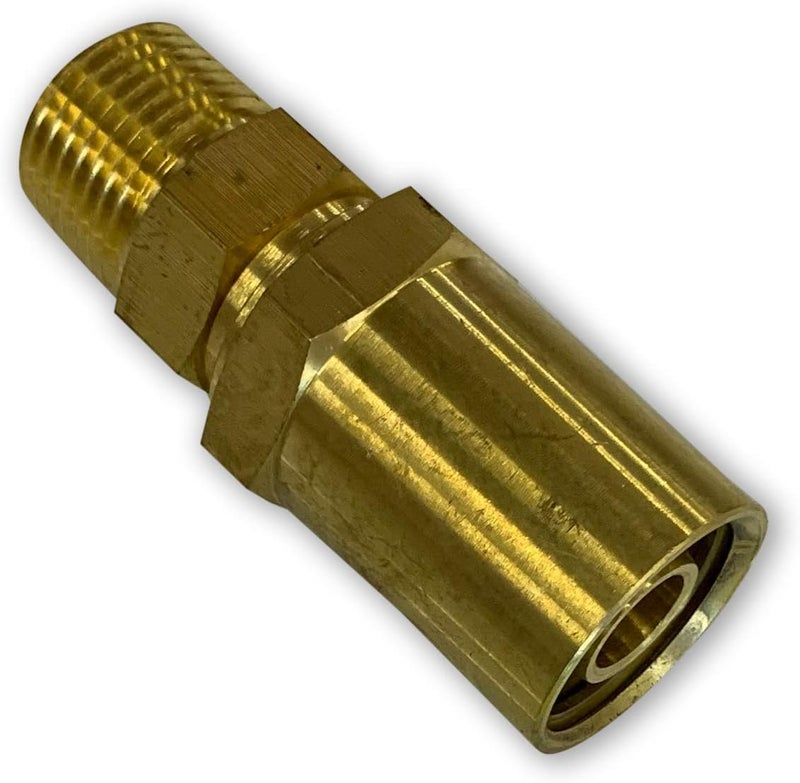 EDGE INDUSTRIAL Brass Reusable Fitting Adapter 1/2" NPTF Male X 1/2" Hose ID X 7/8" Hose OD (Qty 05) - Image 2