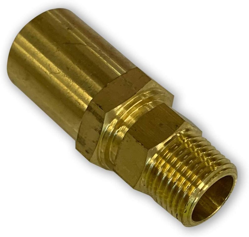 EDGE INDUSTRIAL Brass Reusable Fitting Adapter 1/2" NPTF Male X 1/2" Hose ID X 7/8" Hose OD (Qty 05) - Image 3