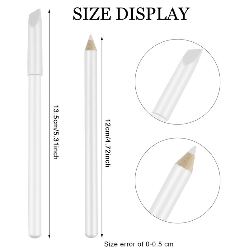 Maitys 10 Pieces White Nail Pencil 2-in-1 Whitening French Manicure Pencil Under Nail with Cuticle Pusher for Manicure Supplies Art DIY Tool - Image 2