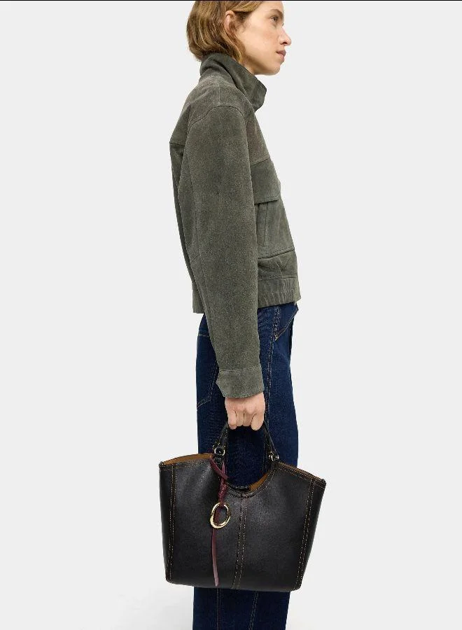 PARFOIS Black Plain tote bag with zipper closure for Women | Best Price UAE