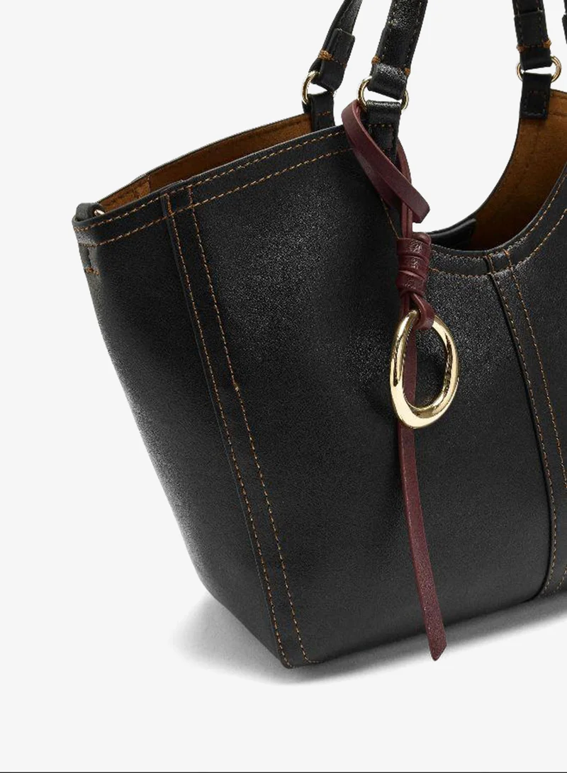 PARFOIS Black Plain tote bag with zipper closure for Women | Best Price UAE