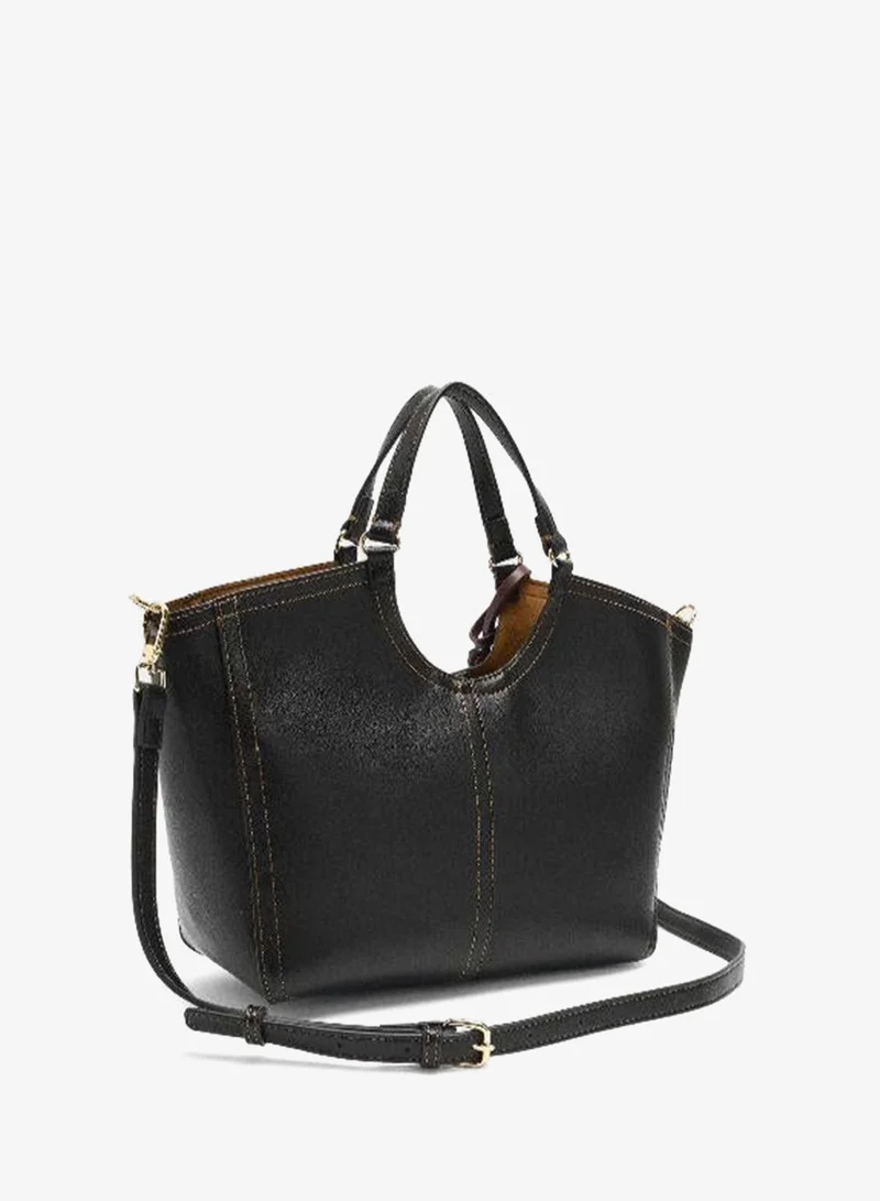 PARFOIS Black Plain tote bag with zipper closure for Women | Best Price UAE