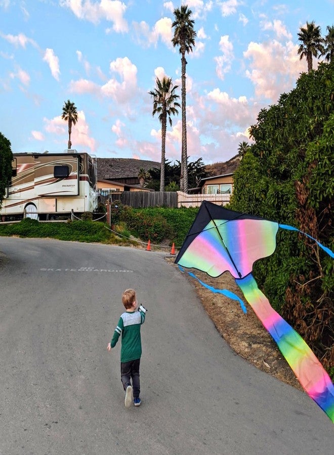 Simxkai 3 Pack Kites-Rainbow Delta Kite, Red Octopus, Blue Butterfly, Easy to Fly for Kids & Adults - Image 5
