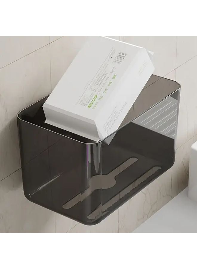 White Over The Toilet Organizer With Toilet Paper Holder Modern Bathroom Storage Shelf - Image 3