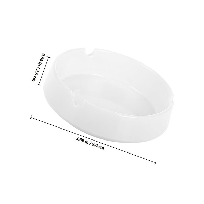 Doitool White Fluted Ashtrays Set Of 2 Portable Lightweight Retro Round Indoor Outdoor Ash Holders For Patio Office Smokers - Image 3