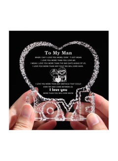 PRINTSHOP4ME Heart Shaped Crystal Gift For Boyfriend&Girlfriend-Engraved Glass Romantic Keepsake For Husband And Wife–Great Gift For Anniversaries,Birthdays,Weddings&Valentine’s Day  - Image 2