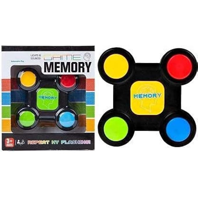 SUKILO HANDHELD LIGHT-UP MEMORY GAME FOR KIDS  FUN ELECTRONIC LEARNING TOY  BATTERY OPERATED WITH BATTERIES INCLUDED  JUNIOR SIZE  EDUCATIONAL GAME FOR FOCUS & RECALL - Image 1