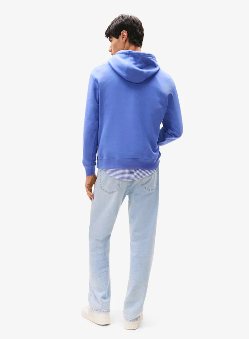 تومي جينز هودي بقلنسوة بقصة عادية بشعار