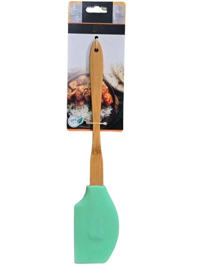 هابي هوم ملعقة سيليكون بمقبض خشبى مقاومة للحرارة العالية وخالية من مادة BPA، ملعقة مطاطية مقاومة للحرارة حتى 316 درجة مئوية للطهي والخبز والخلط - متعددالالوان - Image 1