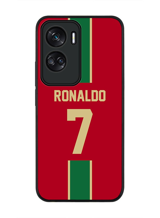 Stylizedd حافظة حواف سوداء متينة لهونر 90 لايت 5G / هونر X50i 5G، حافظة مرنة رقيقة من المطاط مع حواف مضادة للسقوط - فريق كرة القدم - البرتغال، اسم اللاعب - رونالدو - Image 1