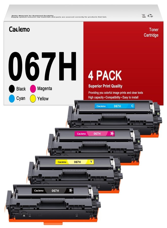 Caclemo 067H 067 Toner Cartridge Set MF656cdw High Yield for Canon 067 Toner Cartridge Set Toner 067 067H Compatible with Canon imageCLASS MF656cdw Toner MF654cdw MF653Cdw LBP633Cdw, 4 Pack CRG-067H CRG-067 - Image 1