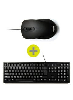مجموعة USB السلكية: لوحة مفاتيح وماوس Qwerty - متوافقة مع Windows