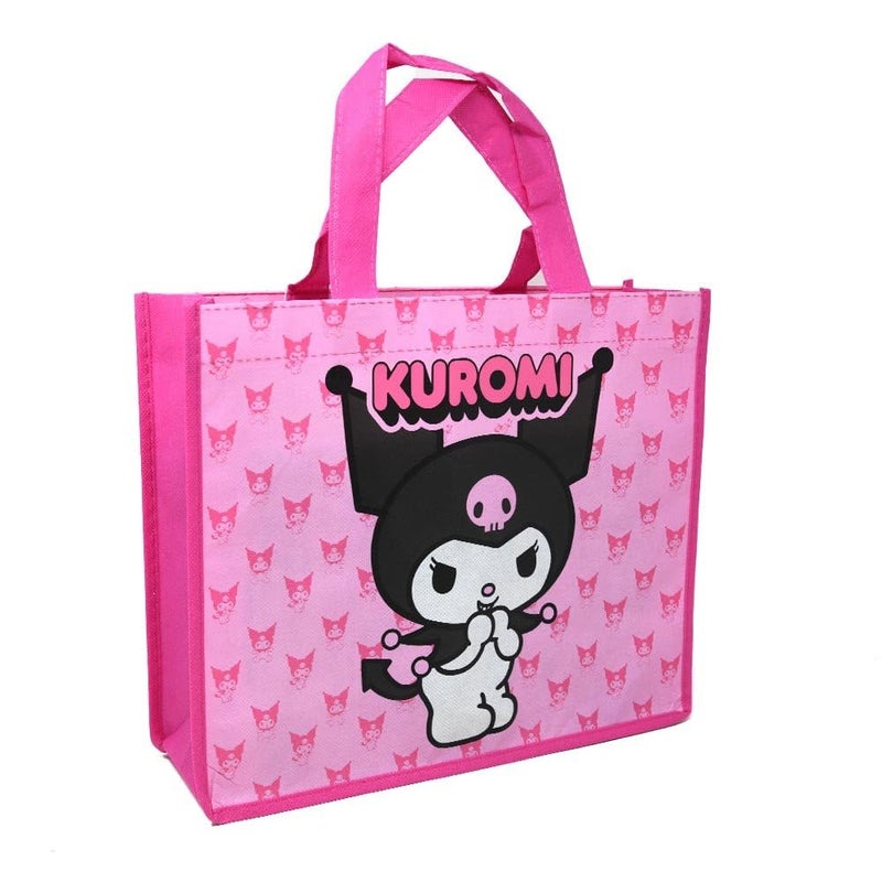 Hello Kitty Kuromi Medium Eco Friendly Non Woven Tote Bag with Hangtag Fast Forward Tote, Pink