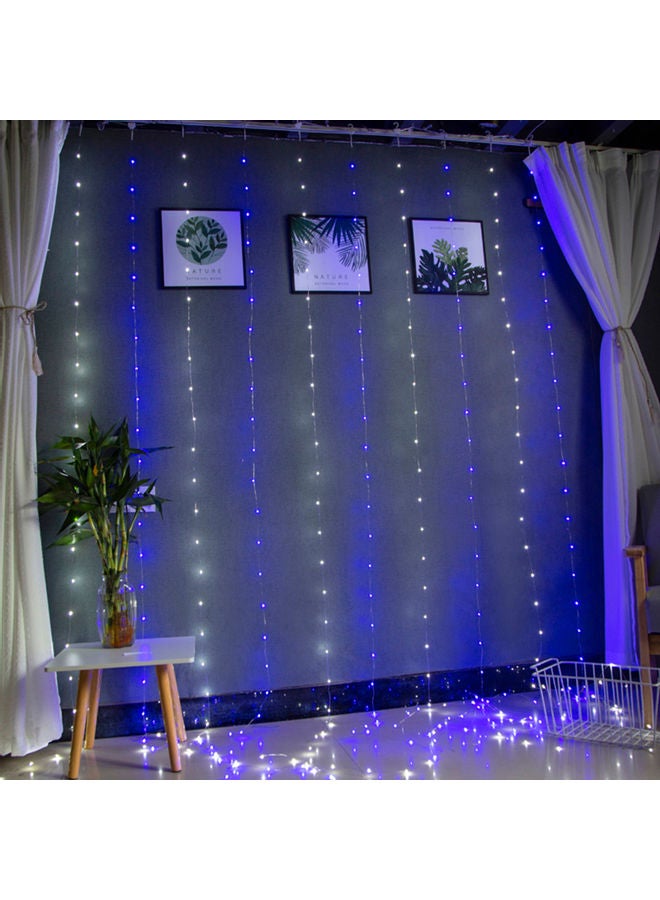 إسكدنيا شريط إضاءة LED بتصميم ستارة على شكل شلال مزود بمنفذ USB وجهاز تحكم عن بعد من 300 قطعة أبيض - Image 4