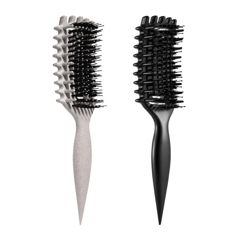 MMBVSZ Curly Hair Brush Candybrush Curl Defining Brush for Detangling Shaping and Defining Curls for Women, Men, Wet & Dry Hair (Black Beige) - Image 1