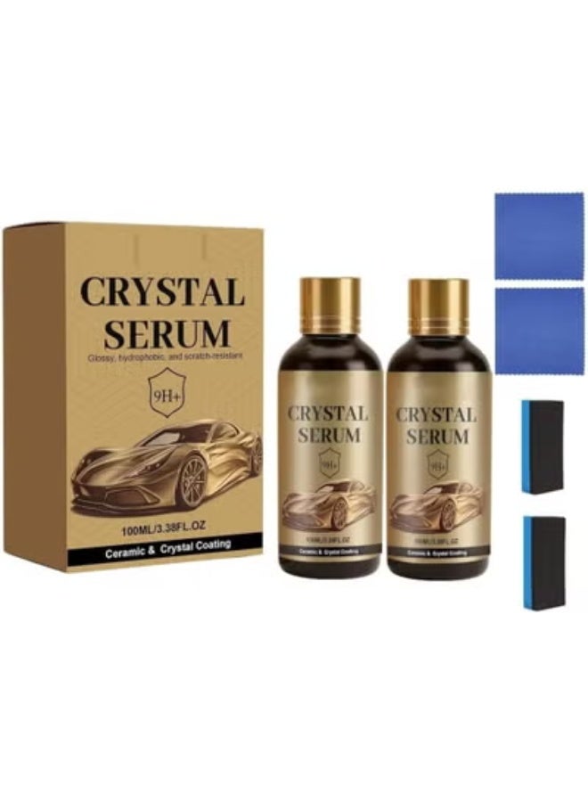 ATRJSZ Ceramic Car Seal Kit - Crystal Serum, 100ml High Performance Ceramic Sealant for Cars, 9+ Hours Ceramic and Crystal Protection, Shiny, Water Resistant and Scratch Resistant (2Set) - Image 1