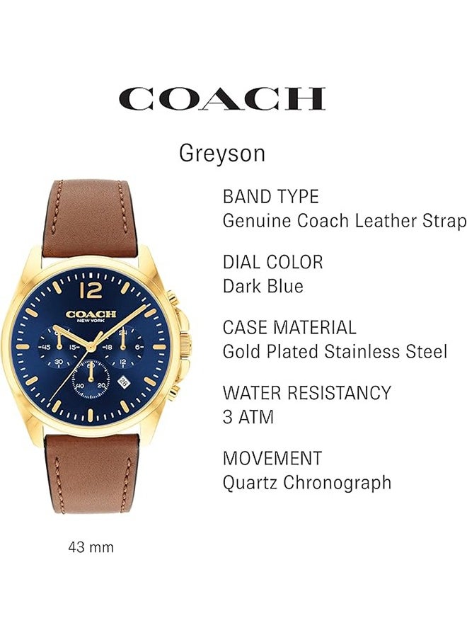 COACH ساعة يد كرونوغراف دائرية الشكل للرجال 14602629 33 ملم  - Image 4