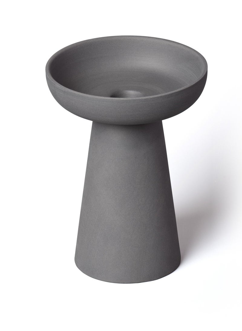 Aery Living Aery Living Large Porcini Pillar and Taper Charcoal Matte Ceramic Candle Holder  - Image 2