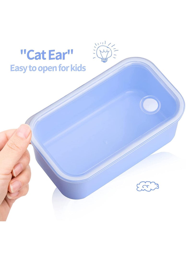 Yooyee Lunch Box for Kid School, Insulated Bento Lunch Box, 3 Compartment Divided Lunch Containers with Lids, Leakproof, BFA Free, Dishwasher Safe, Plastic, Light Purple 720ML - Image 4