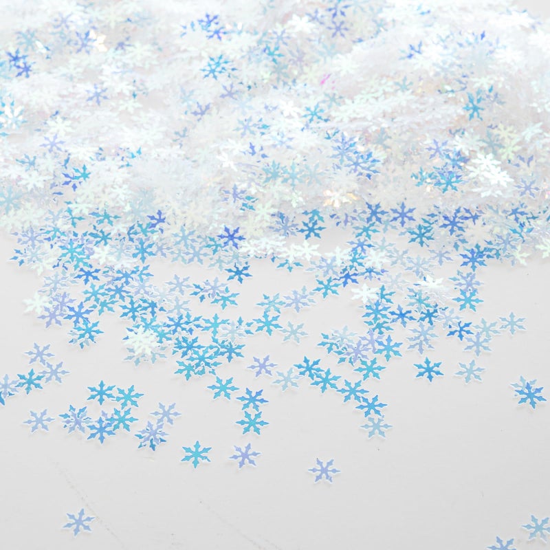 Jocomoni 2000pcs/50g Christmas Snowflakes Confetti Decorations,Iridescent Snowflake Table Confetti Glitter Snowflake Sequins for Winter Wonderland Party Home Decoration - Image 3