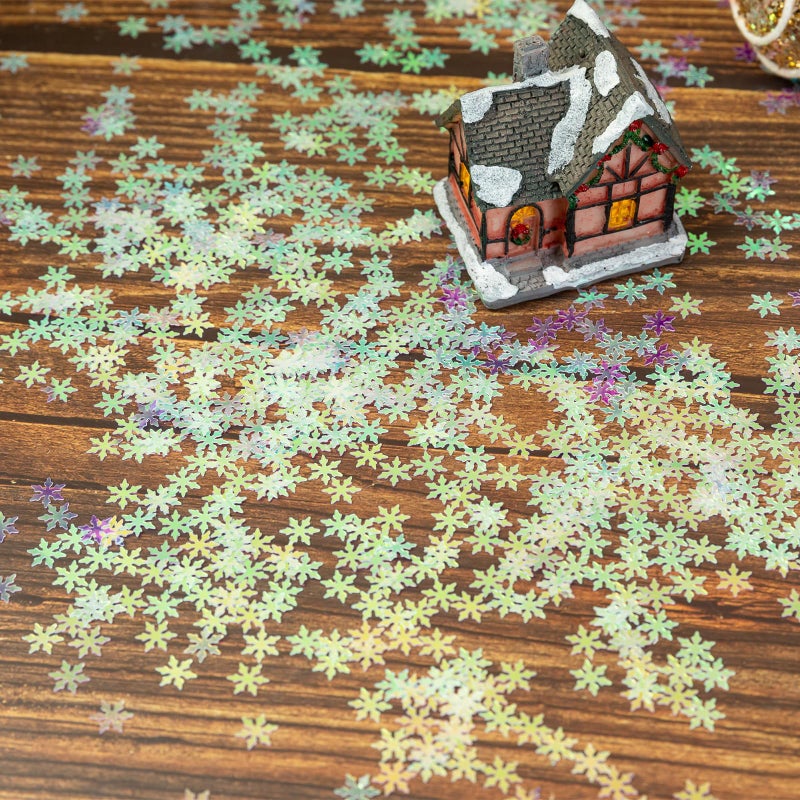 Jocomoni 2000pcs/50g Christmas Snowflakes Confetti Decorations,Iridescent Snowflake Table Confetti Glitter Snowflake Sequins for Winter Wonderland Party Home Decoration - Image 5