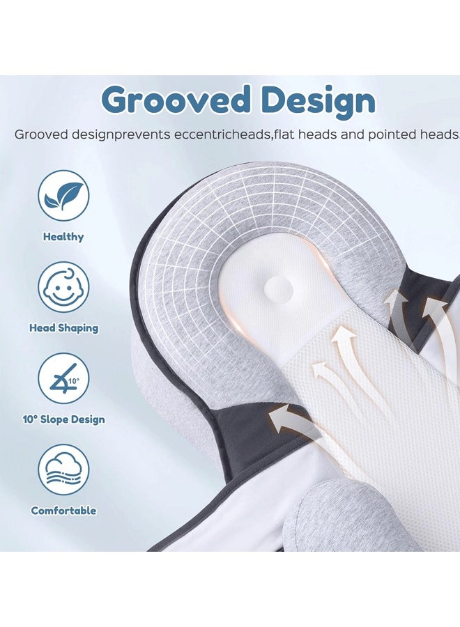 Berma Baby Baby Lounger Pillow Baby Wedge Pillow  Acid Reflux Breastfeeding Pillow  for Infant Support Cushion Reflux Breastfeeding Pillow, Bottle Feeding, Tummy Time with Safety Strap - Image 3