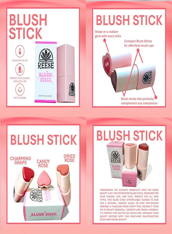 Reese 3-in-1 Multifunction Blush Stick - Blush, Lip Tint, Eye Shadow - Creamy, Long-Lasting, Easy Application for a Flawless Look | Dried Rose - Image 4