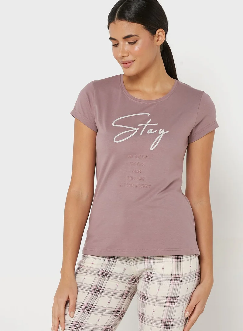 Sweet Dreams Graphic T-Shirt & Pyjama Set