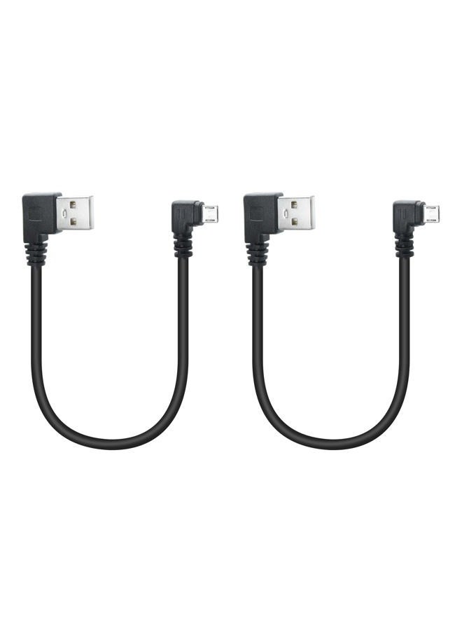 Maixbomr 90 Degree USB Cable, 25cm/9in Left Angle to Right Angle, Charging & Data Transfer for Phones, Dash Cams, Cameras (2Pcs) - Image 1