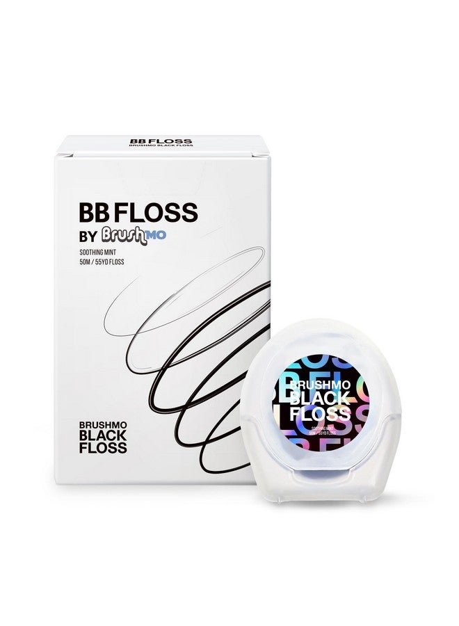 Brushmo Black Floss (Bb Floss) Expanding Dental Floss Dentist/Engineerdesigned Deep Clean Shred Resistant All Natural Microcrystalline Waxed Nontoxic Ptfe & Pfas Free Floss 1 Spool (55 Yd) - Image 1