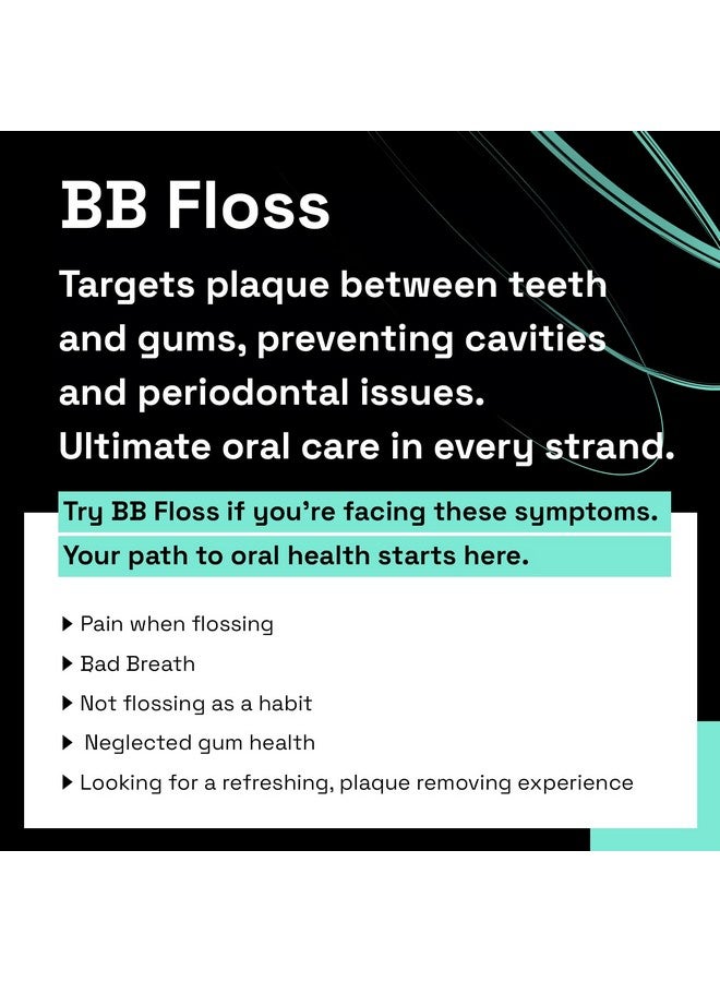 Brushmo Black Floss (Bb Floss) Expanding Dental Floss Dentist/Engineerdesigned Deep Clean Shred Resistant All Natural Microcrystalline Waxed Nontoxic Ptfe & Pfas Free Floss 1 Spool (55 Yd) - Image 2