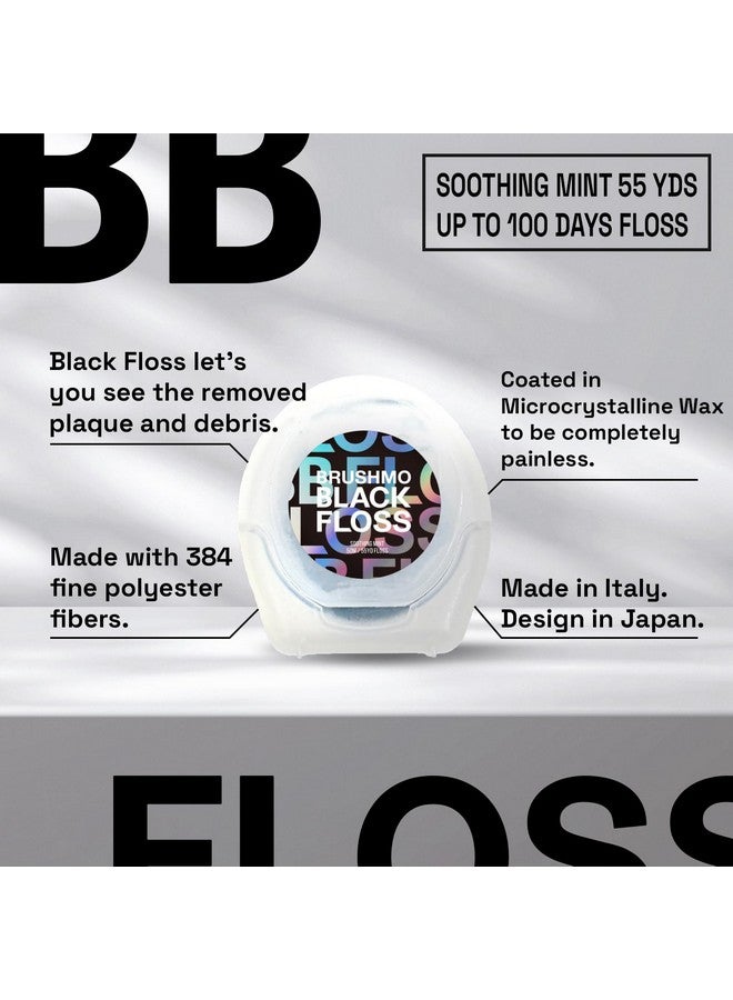 Brushmo Black Floss (Bb Floss) Expanding Dental Floss Dentist/Engineerdesigned Deep Clean Shred Resistant All Natural Microcrystalline Waxed Nontoxic Ptfe & Pfas Free Floss 1 Spool (55 Yd) - Image 4