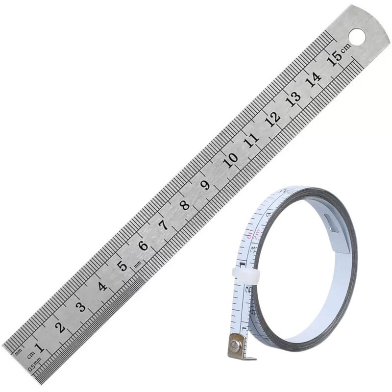 Heavy Duty 2pcs Steel Ruler Set with 78.74 Inch Tape for Engineering Drawing - Image 3